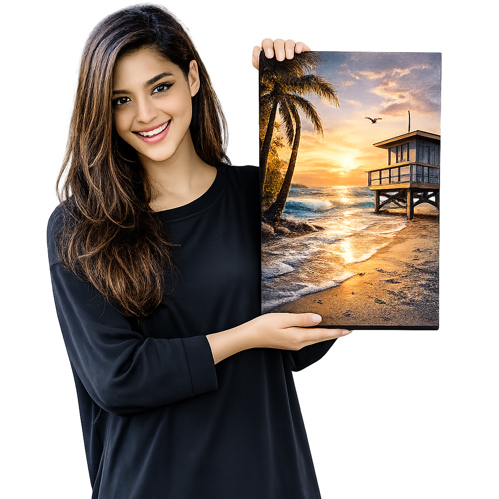printjoe a girl holding canvas